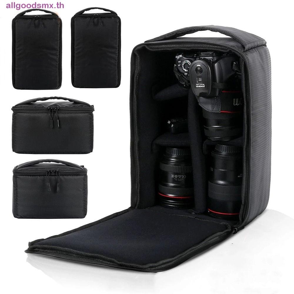 Allgoodsmx กล้องแทรกกระเป๋าถือดิจิตอลพกพากล้อง DSLR กล้องสีดําอุปกรณ์เสริม Drop-Proof Super หนาด้านใน Partition เบาะ