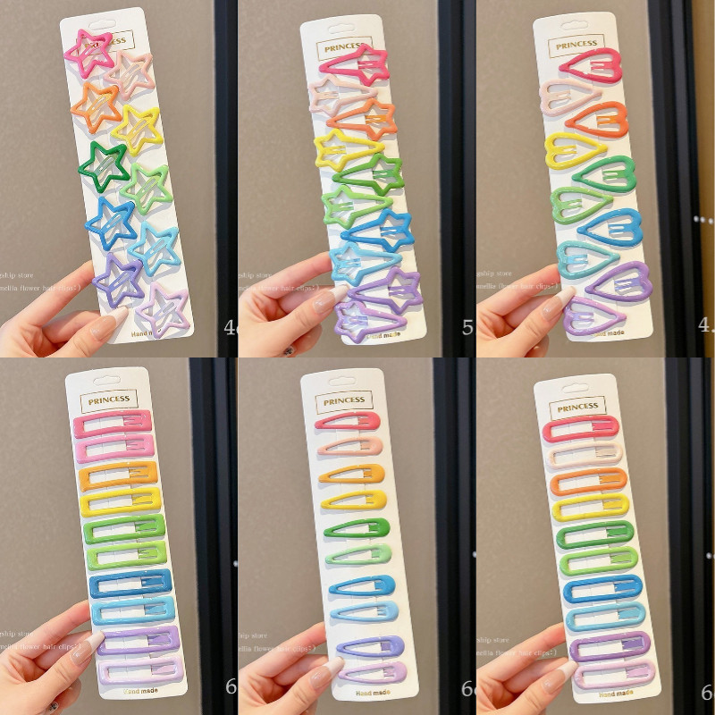 10ชิ้นชุดดาวกิ๊บแฟชั่นเกาหลีใหม่น่ารักดาวกิ๊บด้านเรียบคลิปกิ๊บกิ๊บอุปกรณ์ผม