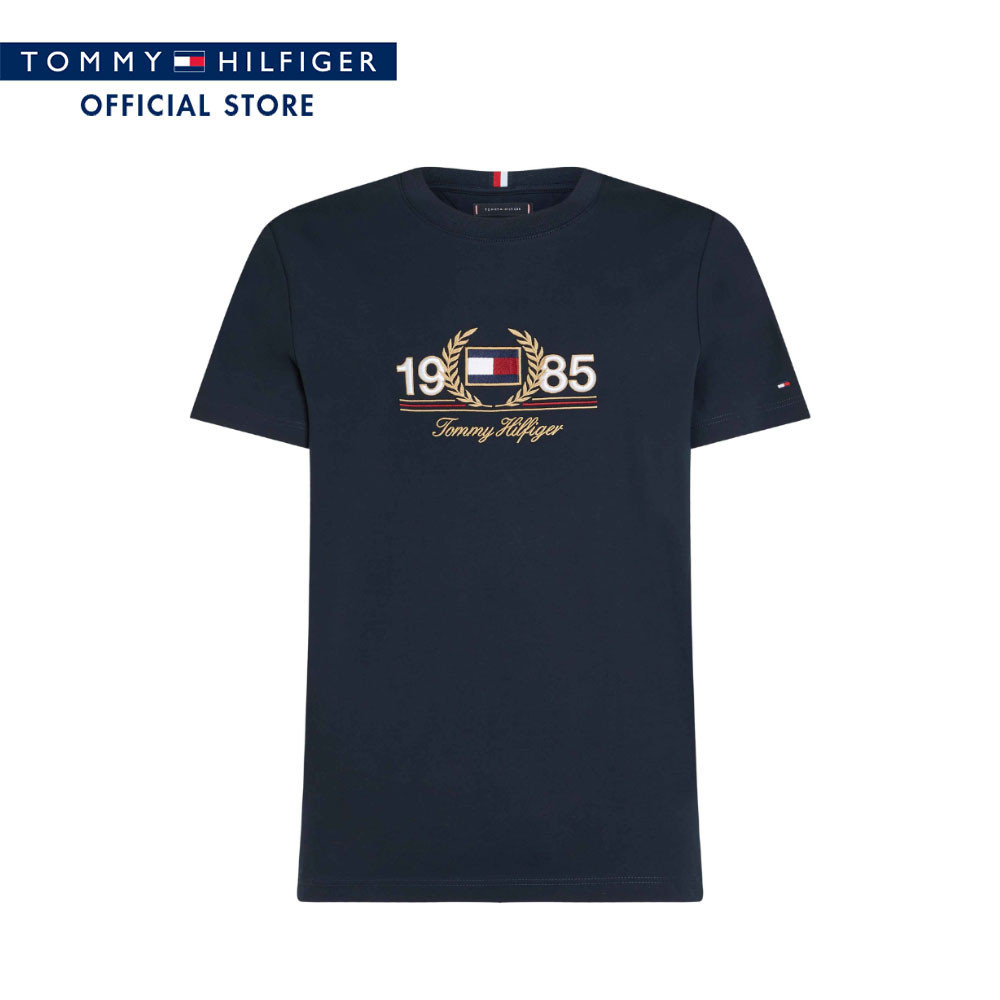 Tommy Hilfiger เสื้อยืด ผู้ชาย รุ่น MW0MW34421 DW5 - สีน้ำเงิน