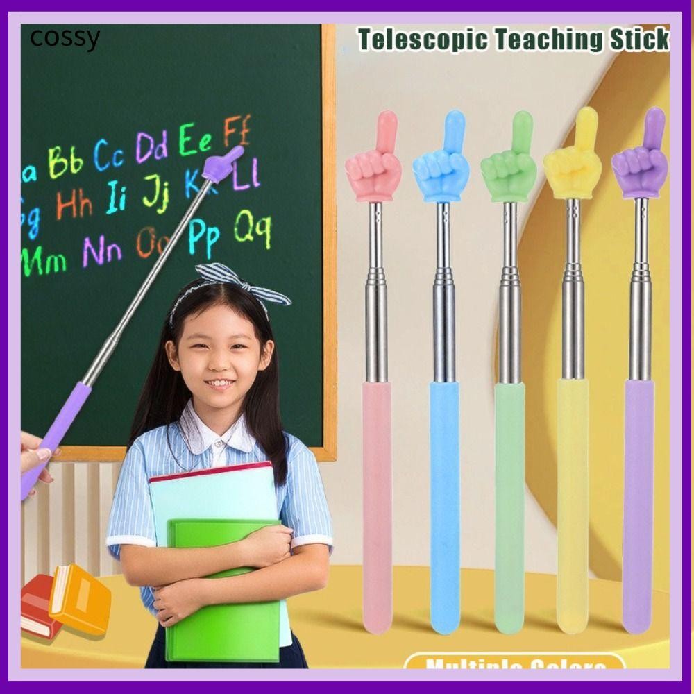 Cossy ตัวชี้การสอน, Telescopic Rod Finger Design Finger Reading Sticks, สแตนเลสทนทานห้องเรียน Finger Pointer นักเรียน