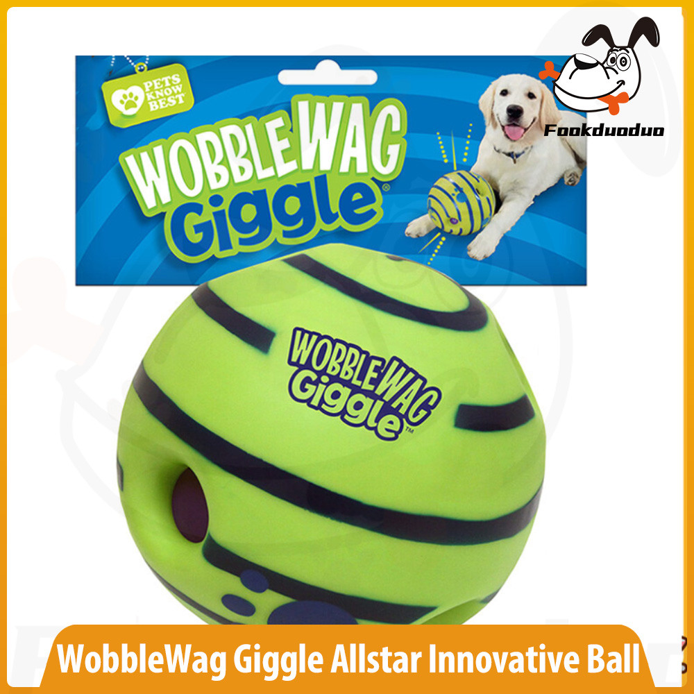 Wobble Wag Giggle Allstar อเมริกันคุณภาพนวัตกรรมสุนัขทรงกลมกรามบรรเทาความเบื่อหน่ายทําให้เสียงสุนัขท