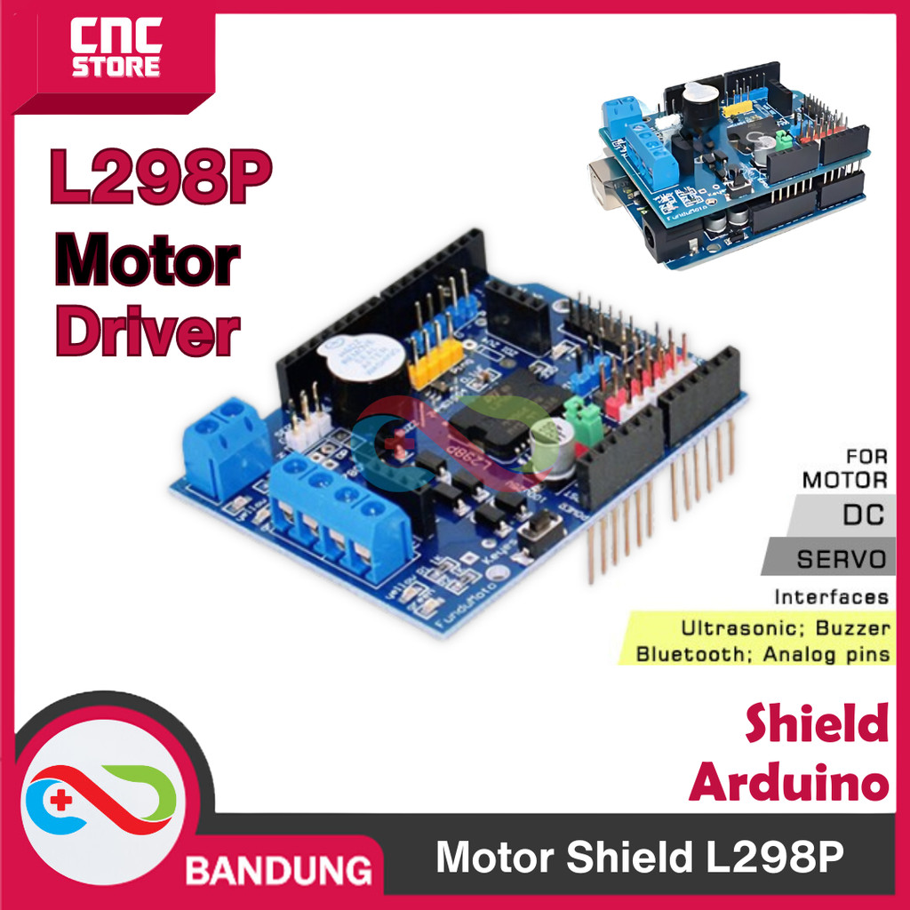 L298P MOTOR SHIELD STEPPER DC MOTOR DRIVER โมดูล DRIVER บอร์ดสํารวจ