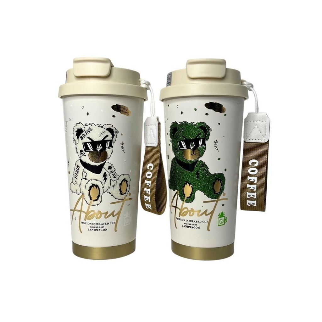 XIAOJU แก้วเก็บอุณหภูมิร้อน & เย็น แก้วกาแฟ เคลือบเซรามิก  ขนาด 520ml กรองชาได้ สแตนเลส316