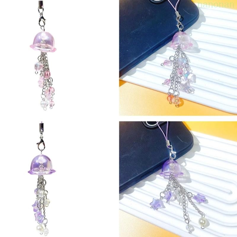 Nan Stylish Jellyfish Shaped Phone Chain Keychain Bag Purse Accessory