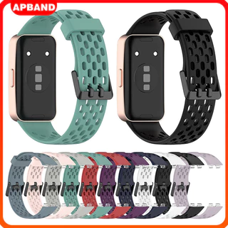 สายนาฬิกากีฬาซิลิโคน for Huawei Band 10 9 8 NFC กีฬาซอฟท์เปลี่ยนสายรัดข้อมือสายรัดข้อมือระบายอากาศกับสายยาง