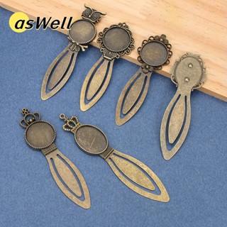 Aswell 1/5PCS เหล็กโลหะที่คั่นหนังสือ Antique Bronze สีรูปไข…