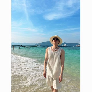 ชุดเสื้อกั๊กแขนสั้นผู้ชาย STU ฤดูร้อน ระดับไฮเอนด์ ลำลอง เสื…