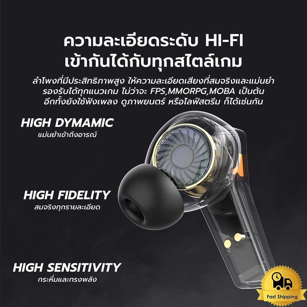 ไร้สาย หูฟังบลูทูธ TWS T33 หูฟังไร้สายตัดเสียงรบกวนอัจฉริยะ บลูทูธ5.2 หูฟัง แสงไฟLEDพร้อมระบบสัมผัส 
