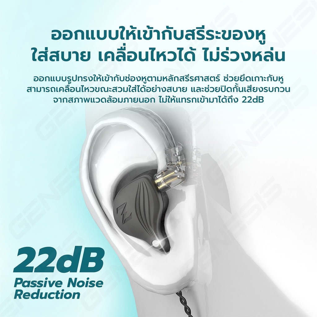 ไม่เจ็บหู QKZ-ZAX2 หูฟังอินเอียร์หูฟังไฮไฟ 2พินถอดสายอัพเกรดเป็นบลูทูธได้ HI-FI-Dynamic Earphoneinea