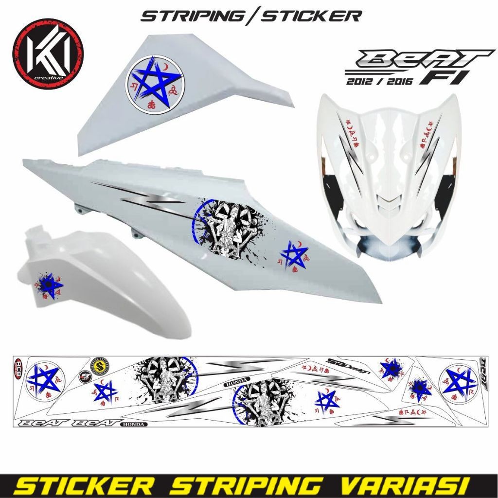 STRIPING STICKER BEAT F1 YEAR 2012 2016 SIMPLE STICKER