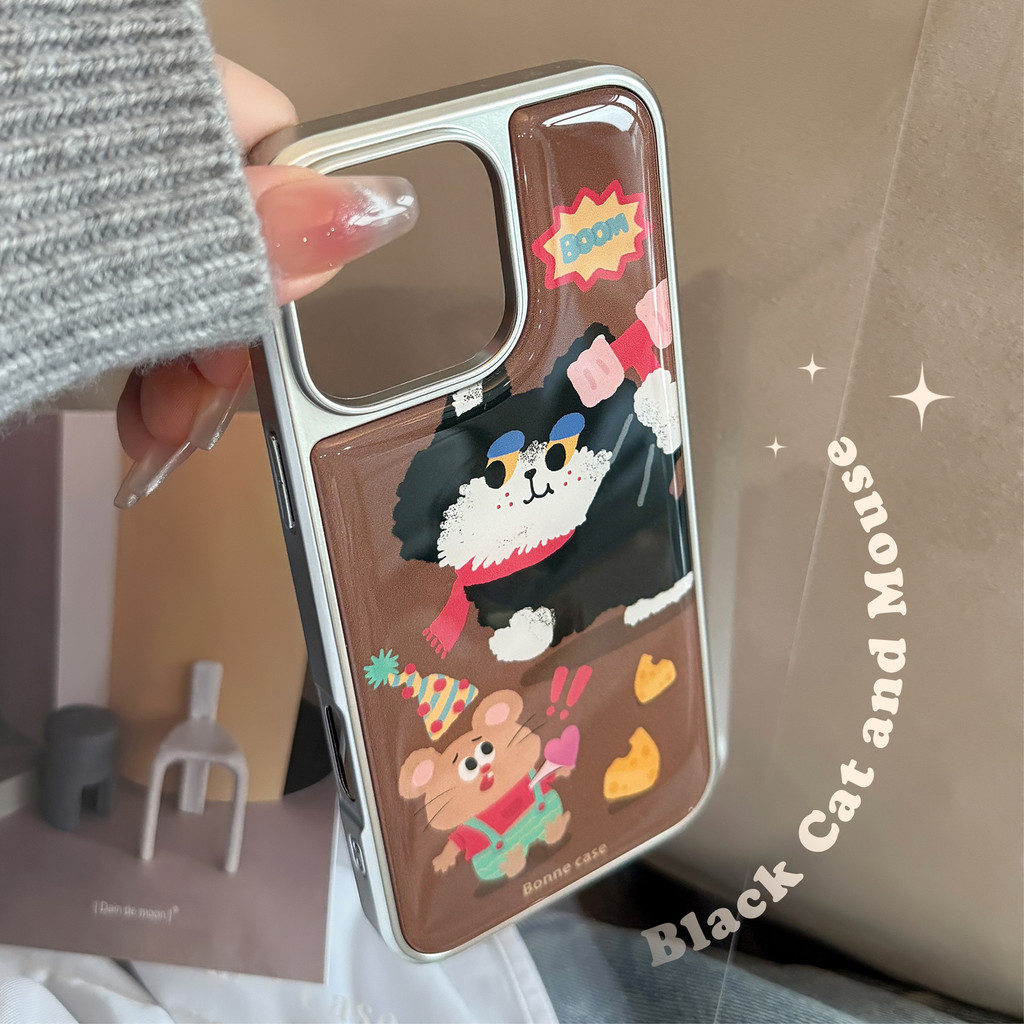 [Sheren]  Fun Cheese Cat iPhone เคสโทรศัพท์เหมาะสําหรับ i16 15 14 13 12 11 pro max เคสไอโฟน
