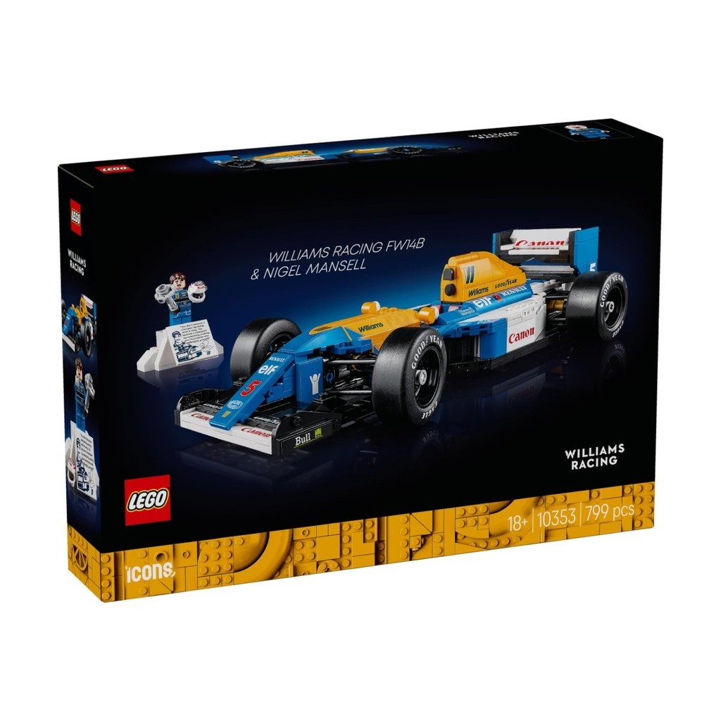 LEGO 10353 Icons Williams Racing FW14B & Nigel Mansell Building Kit (799 ชิ้น)