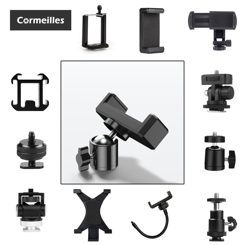 คลิปโทรศัพท์มือถือสากล 360 หมุน 1/4 สกรูหัวบอลสําหรับโทรศัพท์มือถือกล้องไมโครโฟนไฟวิดีโอขาตั้งกล้อง โมโนพอด