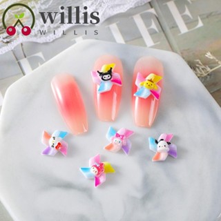 Willis เครื่องประดับตกแต่งเล็บ เรซินเรืองแสง ลายการ์ตูนคุโรมิ 3D สีรุ้ง สําหรับเด็กผู้หญิง 20 ชิ้น