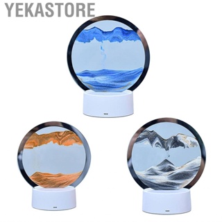 Yekastore 3D Hourglass Table Lamp  Quicksand Painting Art Adjustable 7 Color Light for Hotel Rooms Living