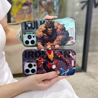 เคสโทรศัพท์มือถือ ชุบไฟฟ้า ลาย Marvel หลากสี สําหรับ iPhone 14 pro max iPhone 13 12 11 pro max