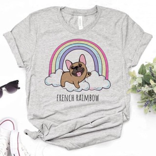 เสื้อยืด พิมพ์ลายมังงะ French Bulldog 2000s สไตล์ฮาราจูกุ สําหรับผู้หญิง