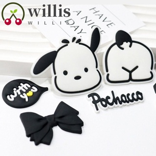 Willis แผ่นสติกเกอร์ PVC รูปตุ๊กตา Pochacco 3D สําหรับตกแต่งพวงกุญแจ DIY 5 ชิ้น