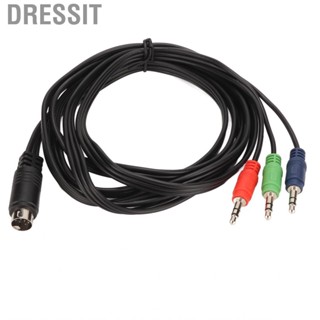 Dressit Mini DIN To 3 DC 3.5mm Cable 9 Pin  Cord For Speaker Amplifier Music