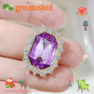 Greateskol กระดุมคริสตัล พลอยเทียม สีม่วง หรูหรา 20*17 มม. 50 ชิ้น DIY