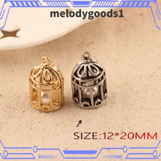 Melodygoods1 จี้กรงอัลลอย ประดับไข่มุกเทียม สีเงิน สําหรับของขวัญ 20 ชิ้น