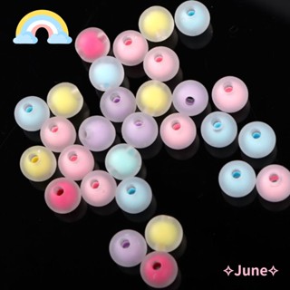 June ลูกปัดอะคริลิค 8 มม. 6 สี 6 สี สําหรับทําสร้อยคอ 150 ชิ้น