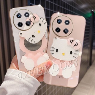 เคสโทรศัพท์มือถือแบบนิ่ม TPU ลาย KT น่ารัก พร้อมกระจก สําหรับ Realme11 RealmeC51 Realme 11 C51 NFC 4G 5G 2023