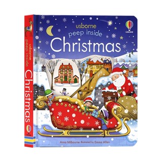 หนังสือภาพภาษาอังกฤษ 3D Usborne Peep Inside Christmas เพื่อการศึกษา สําหรับเด็ก ของขวัญคริสต์มาส