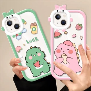 เคสโทรศัพท์มือถือ ลายไดโนเสาร์น้อยน่ารัก ผูกโบว์ สําหรับ OPPO A15 A12E A15S A16 A16s A31 A53 A54 A55 A57 A3S A72 A74 A8 A9 A5 2020 A96