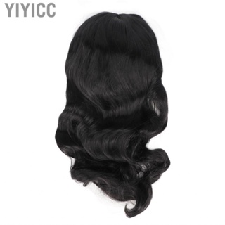 Yiyicc Curly Wig  Wear Resistant Shoulder Length Stylish Black Wavy for Halloween Female