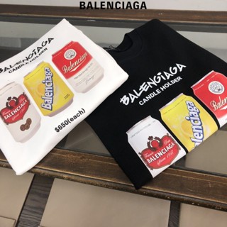 Balenciaga ของแท้ 100% เสื้อกันหนาวลําลอง ผ้าฝ้ายถัก พิมพ์ลาย แฟชั่นคู่รัก สําหรับผู้ชาย