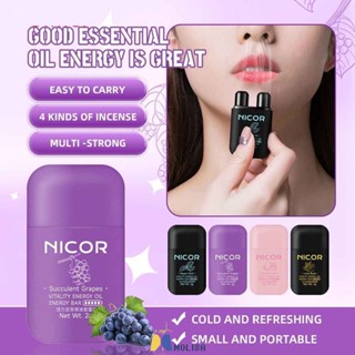 Nicor คลีนซิ่งสมุนไพรกล่อง Essential Double Hole Energy Bar Energizing Nasal Inhaler Stick MOLISA