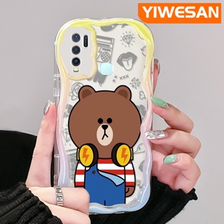 เคสโทรศัพท์มือถือใส แบบนิ่ม ลายการ์ตูนหมี กันกระแทก สําหรับ VIVO Y30 Y30i Y50