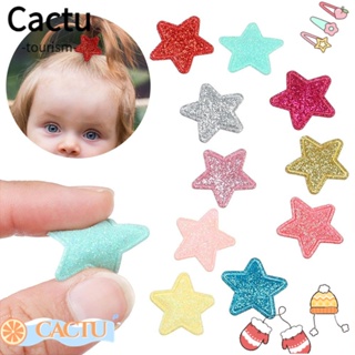 Cactu กิ๊บติดผม ผ้าไม่ทอ แต่งกลิตเตอร์ 28 มม. DIY สําหรับเด็ก 50 ชิ้น