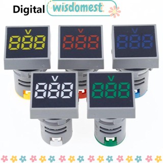 Wisdomest โวลต์มิเตอร์ดิจิทัล ไฟแสดงสถานะ LED AC 60-500V 22 มม.