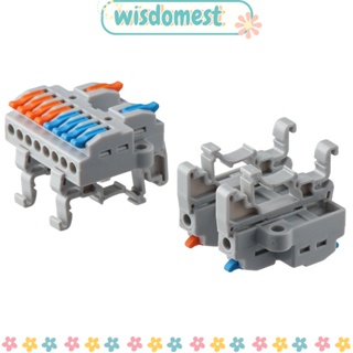 Wisdomest บล็อกเทอร์มินัล เชื่อมต่อราง 600 โวลต์ DIN 28-12AWG เข้า 8 ออก 6 ชิ้น