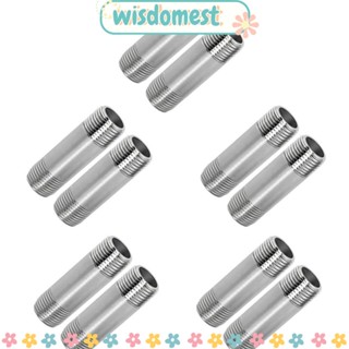 Wisdomest ข้อต่อท่ออากาศ แบบตรง สีเงิน 15*60 มม. ทนทาน 10 ชิ้น