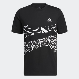 adidas ไลฟ์สไตล์ เสื้อยืดพิมพ์ลาย Marvel Black Panther ผู้ชาย สีดำ HK9199