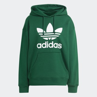 adidas ไลฟ์สไตล์ เสื้อฮู้ด Trefoil ผู้หญิง สีเขียว IB7433