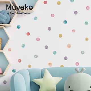 Muvako สติกเกอร์ ลายจุด สีรุ้ง ลอกออกได้ สําหรับติดตกแต่งผนังห้องเรียน 72 ชิ้น