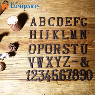 Lumiparty ♬♪♬ ป้ายโลหะ รูปตัวอักษร ตัวเลข เหล็กหล่อ สําหรับตกแต่งผนังบ้าน คาเฟ่ DIY