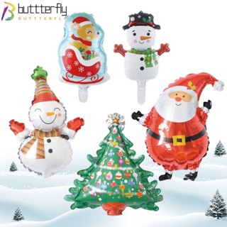 Buttterfly ลูกโป่งฟอยล์ ลายสโนว์แมน ซานตาคลอส สําหรับตกแต่งบ้าน ต้นคริสต์มาส