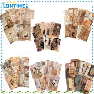 Lontime โปสการ์ดกระดาษ หลากสีสัน สไตล์วินเทจ DIY