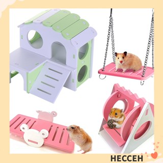 Hecceh บ้านหนูแฮมสเตอร์ เลื่อยซีซอว์ไม้ ขนาดเล็ก ของเล่นออกกําลังกาย