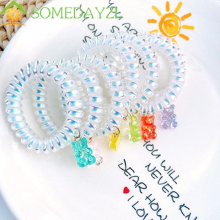 Somedayzl ยางรัดผม ฤดูร้อน ที่มีสีสัน เครื่องประดับผม สายโทรศัพท์ ที่รัดผมหางม้า ที่รัดผม ยืดหยุ่น