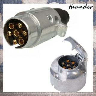 Thunder ซ็อกเก็ตปลั๊กพ่วง โลหะ 7-pin สําหรับรถยนต์ 2 ชิ้น