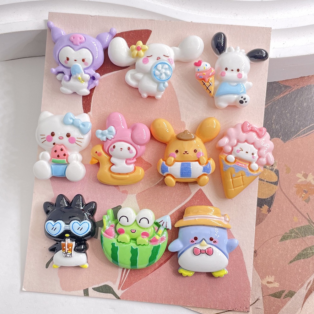 [4 #] Jibbitz Crocs ชุดเครื่องประดับเรซิ่น ลายการ์ตูนสัตว์ แฮนด์เมด diy สําหรับรองเท้า กิ๊บติดผม โทรศัพท์ FN