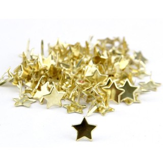 Seng Star ตัวยึดโลหะ สีทอง 10x1 สําหรับทําการ์ดอัลบั้ม สมุดภาพ DIY 100 ชิ้น