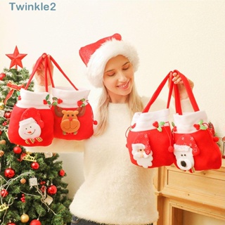 Twinkle ถุงขนม ลายการ์ตูนซานตาคลอส กวางเอลก์ คริสต์มาส น่ารัก สําหรับตกแต่ง