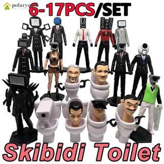 6-12PCS โมเดลฟิกเกอร์ PVC รูปการ์ตูน Skibidi Toilet Action Figure Skibidi Toilet Monitor Cameraman ของเล่นสําหรับเด็ก